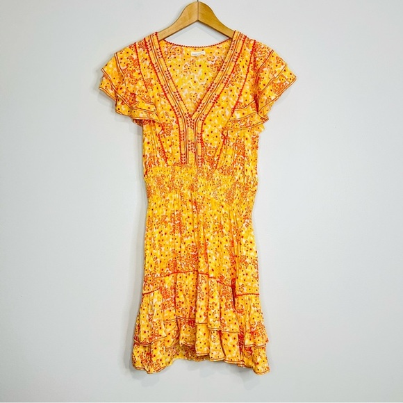 Poupette St Barth Camila Mini Dress Yellow Hortensia M - Picture 2 of 8